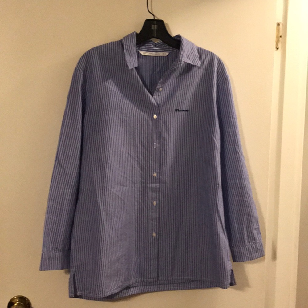 Zara Trafaluc collection blue/white stripe shirt